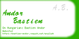andor bastien business card